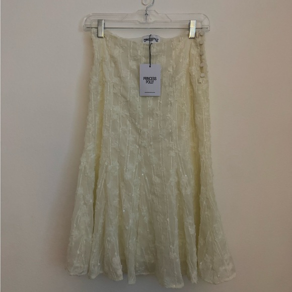 Princess Polly Dresses & Skirts - Princess Polly Yellow Midi Skirt with Textured Overlay